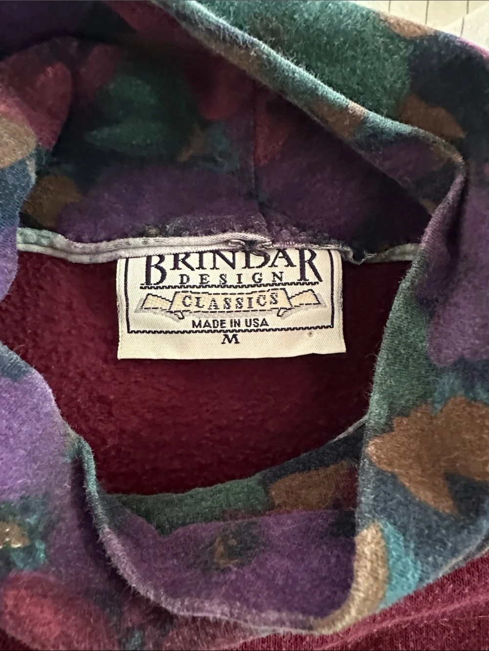 Vintage 90s Brindar Design - Burgundy Mock-Neck Christmas Sweatshirt